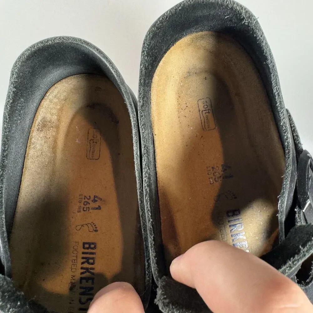 Birkenstock London Soft Footbed Mens 41 8 Black Leather Loafers Shoes Germany - Picture 7 of 8